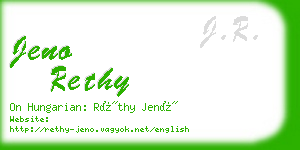 jeno rethy business card